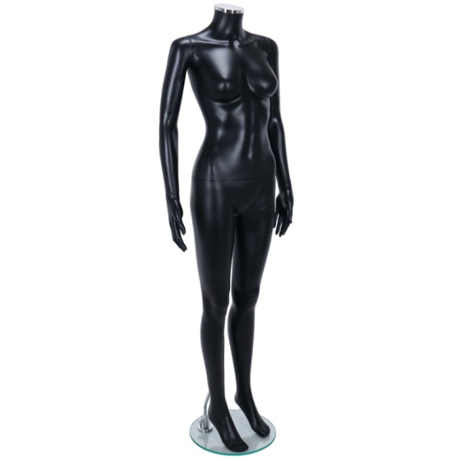 Headless Female Shop Mannequin Matt Black