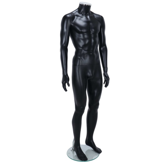 Headless Male Shop Mannequin Matt Black