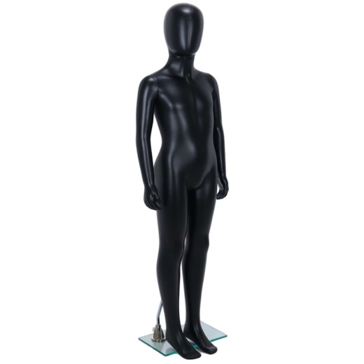 Child Mannequin Unisex Egg Head Matt Black