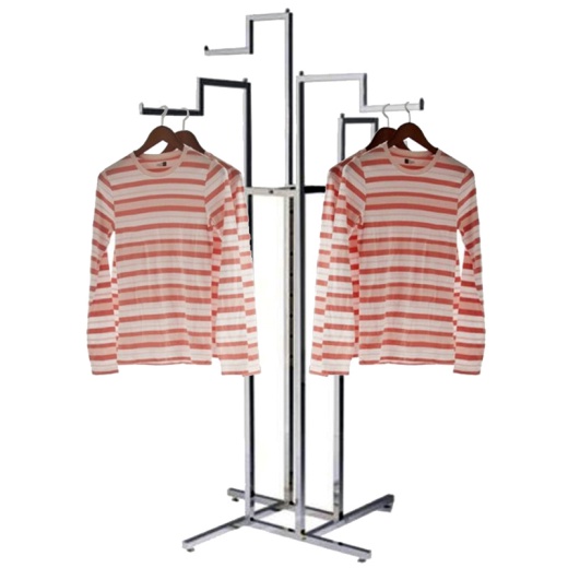 Clothes Rail Display Stand - 4 Stepped Arms