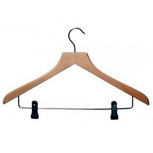 Wooden Suit Hangers With Clips (Box Of 100)