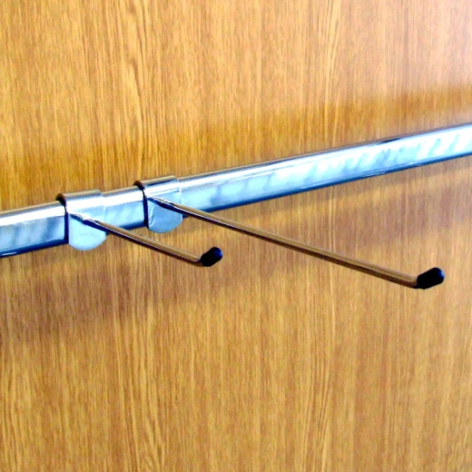 Twin Slot Shelving Accessory Bar Straight Hooks