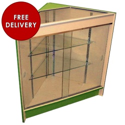Free Delivery - Glass Corner Retail Display Unit