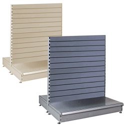 Double Sided Metal Slatwall Gondola Shelving - 665mm Wide