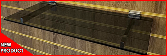 Tinted Glass Slatwall Shelves