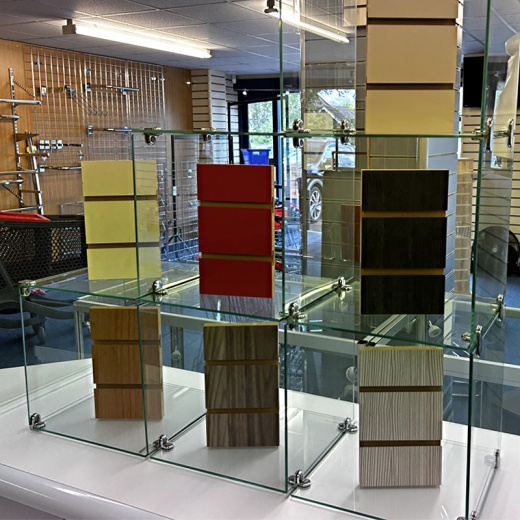Image of 2 Glass Cubes Retail Display Tower