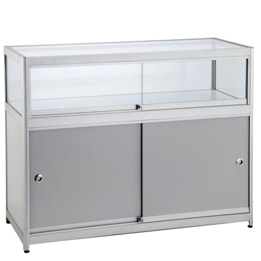 Image of Aluminium & Glass Display Storage Counter (Medium)