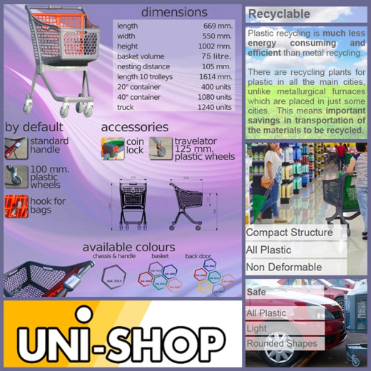 Picture of Plastic Supermarket Trolley - 100% Recyclable (75 Litres)
