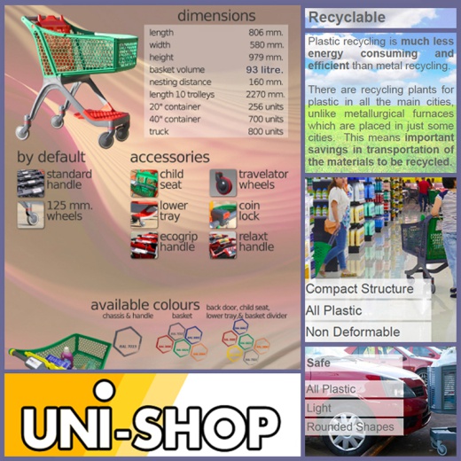 Image of Plastic Supermarket Trolley - 100% Recyclable (93 Litres)