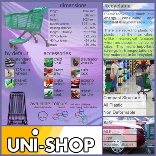 Image of Plastic Supermarket Trolley - 100% Recyclable (157 Litres)