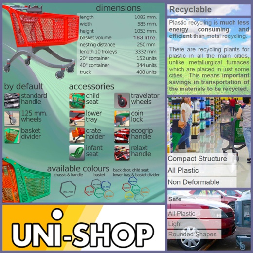 Image of Plastic Supermarket Trolley - 100% Recyclable (183 Litres)