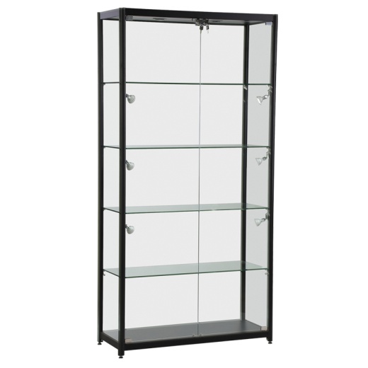 Picture of Black Aluminium & Glass Display Cabinet (Large)