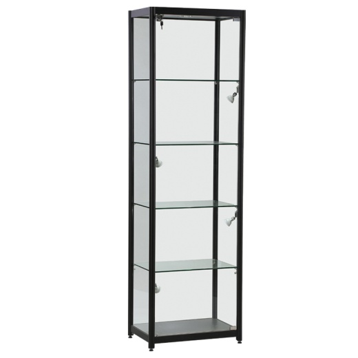 Picture of Black Aluminium & Glass Shop Display Cabinet