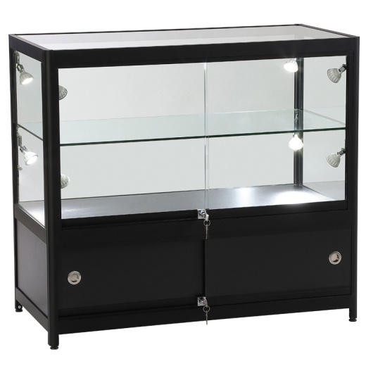 Picture of Black Aluminium & Glass Shop Storage Counter