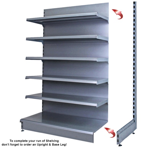 Picture of Silver Retail Wall Shelving & 665mm x 370mm Base Shelf