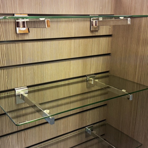 Image of Slatwall Glass Shelf Brackets (Assorted Sizes)