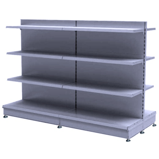 Uni-Shop (Fitting) Ltd - Silver Retail Gondola Shelving With 665mm x 370mm Base Shelves