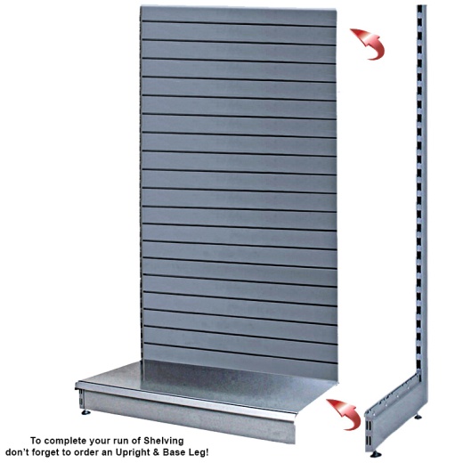 Picture of Silver Metal Slatwall Shelving Bay & 665mm x 370mm Base Shelf