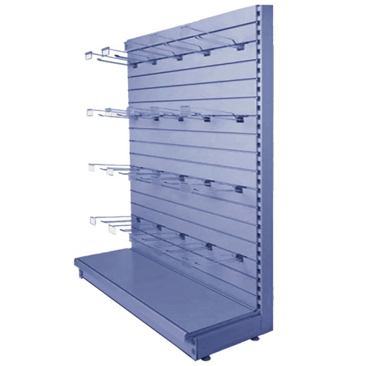 Uni-Shop (Fitting) Ltd - Silver Metal Slatwall Shelving Bay & 665mm x 370mm Base Shelf