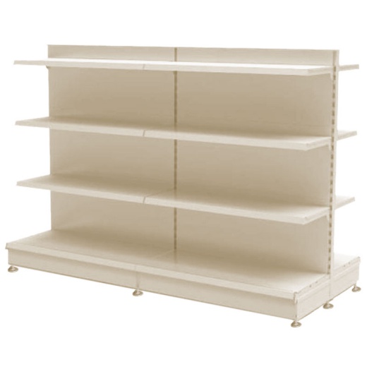 Uni-Shop (Fitting) Ltd - Cream Retail Gondola Shelving With 665mm x 370mm Base Shelves