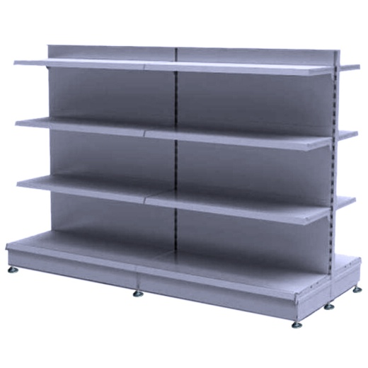 Uni-Shop (Fitting) Ltd - Silver Retail Gondola Shelving With 1000mm x 370mm Base Shelves