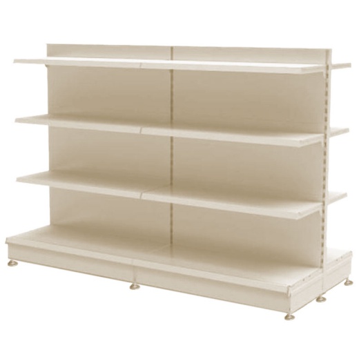 Uni-Shop - Cream Retail Gondola Shelving With 665mm x 470mm Base Shelves