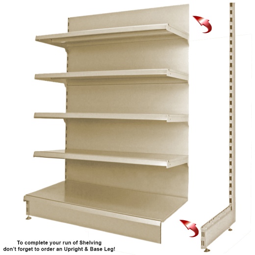 Picture of Cream Retail Wall Shelving & 665mm x 370mm Base