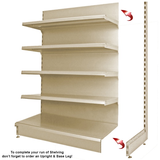 Picture of Cream Retail Wall Shelving & 1250mm x 570mm Base