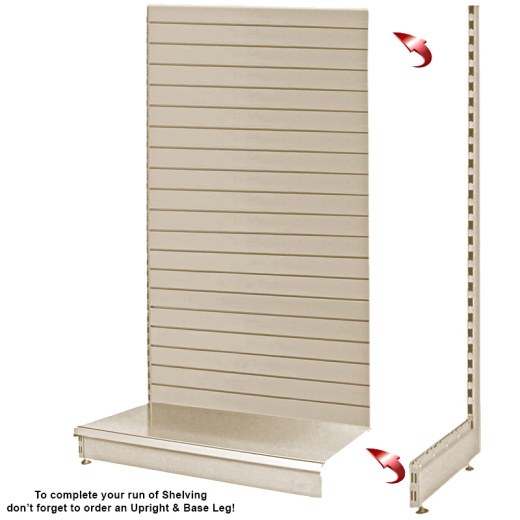 Picture of Cream Metal Slatwall Shelving Bay & 665mm x 370mm Base Shelf