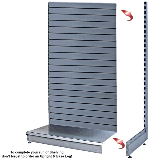 Picture of Silver Metal Slatwall Shelving Bay & 665mm x 570mm Base