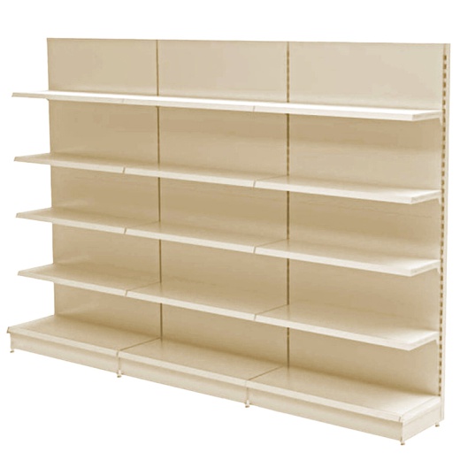 Uni-Shop (Fitting) Ltd - Cream Retail Wall Shelving - 665mm Wide With 4 Mixed Shelves