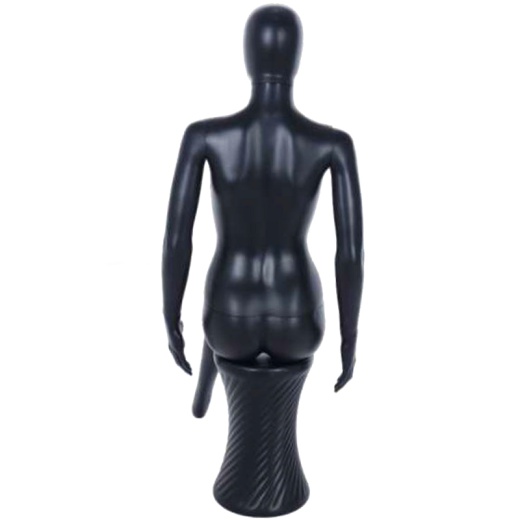 Image of Sitting Female Egg Head Mannequin Matt Black