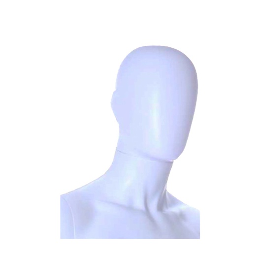 Uni-Shop (Fitting) Ltd - Male Egg Head Mannequin With Ears Matt White