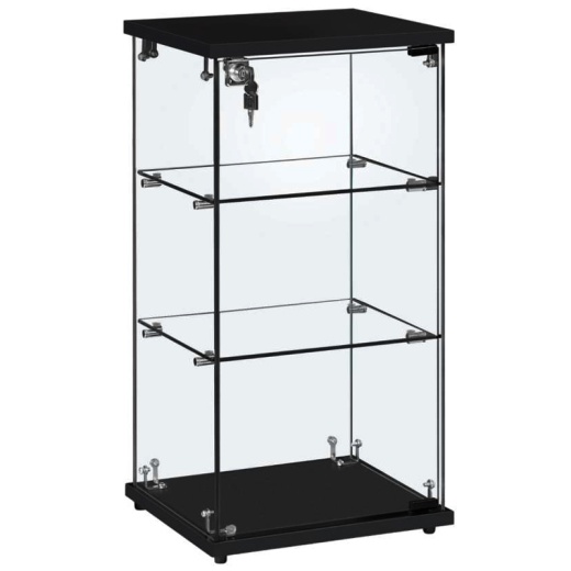 Picture of Black Aluminium Frame Glass Countertop Showcase