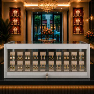 Aluminium Frame Glass Countertop Showcase