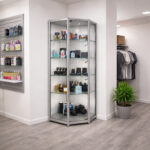 Aluminium & Glass Corner Shop Showcase Cabinet