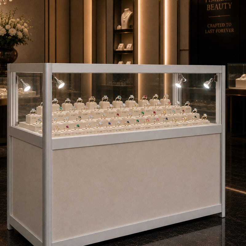 storage-counter-aluminium - Uni-Shop Aluminium & Glass Display Storage Counter