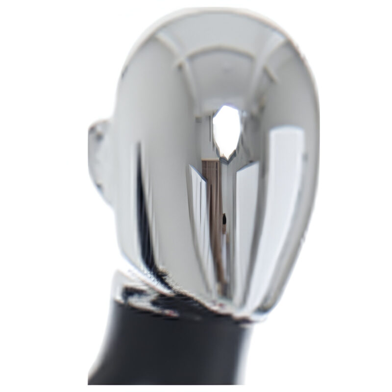 Female Chrome Egg Head Mannequin Matt Black Head