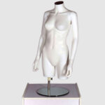 Female Torso Headless Mannequin Matt White With Arms