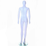 Lady Egg Head Mannequin With Ears Matt White Rear