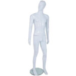 Male Abstract Mannequin Gloss White Angled Head