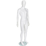 Male Abstract Mannequin Matt White & Moulded Hair