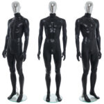 Male Chrome Egg Head Mannequin Matt Black