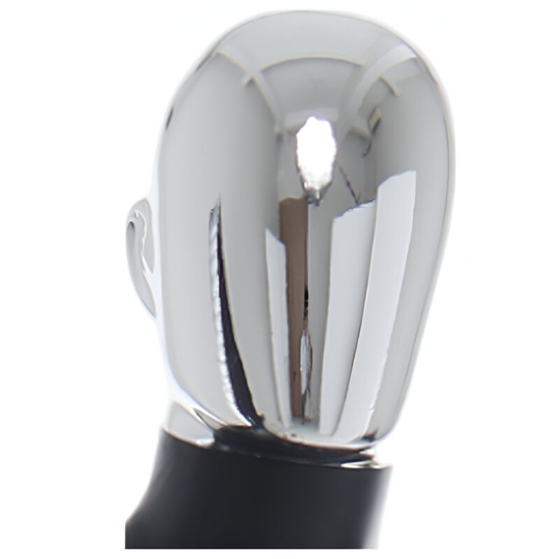 Male Chrome Egg Head Mannequin Matt Black Head