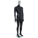 Single Male Chrome Egg Head Mannequin Matt Black