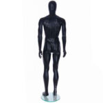 Male Egg Head Mannequin Matt Black Rear