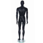 Male Egg Head Mannequin With Ears Matt Black Rear
