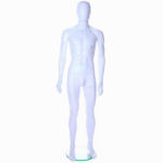 Male Egg Head Mannequin With Ears Matt White Front