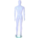 Male Egg Head Mannequin With Ears Matt White Rear