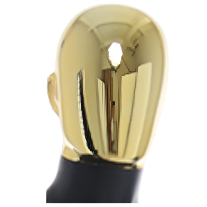 Male Gold Egg Head Mannequin Matt Black Head